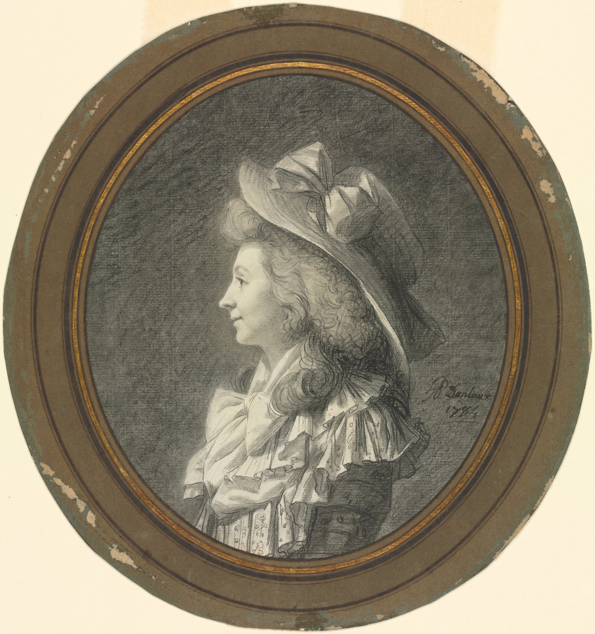 امرأة في الملف الشخصي ، تحولت إلى اليسار ، 1784. بواسطة هنري بيير دانلو