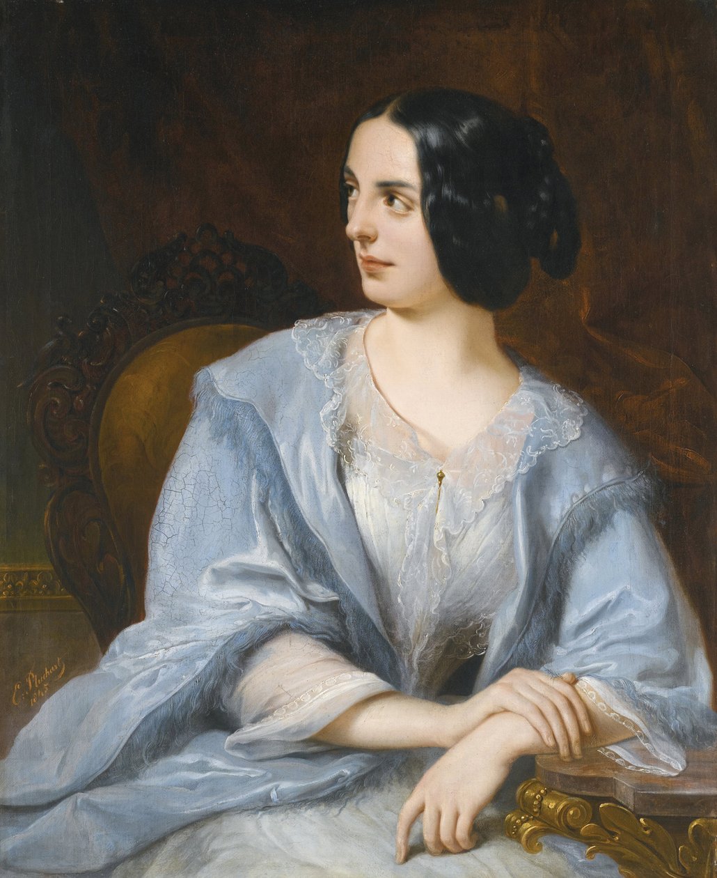 Portrait de la comedienne russe Vera Michurina Samoylova (Michurina-Samoylova، Samoilova) (1866-1948) "Peinture d