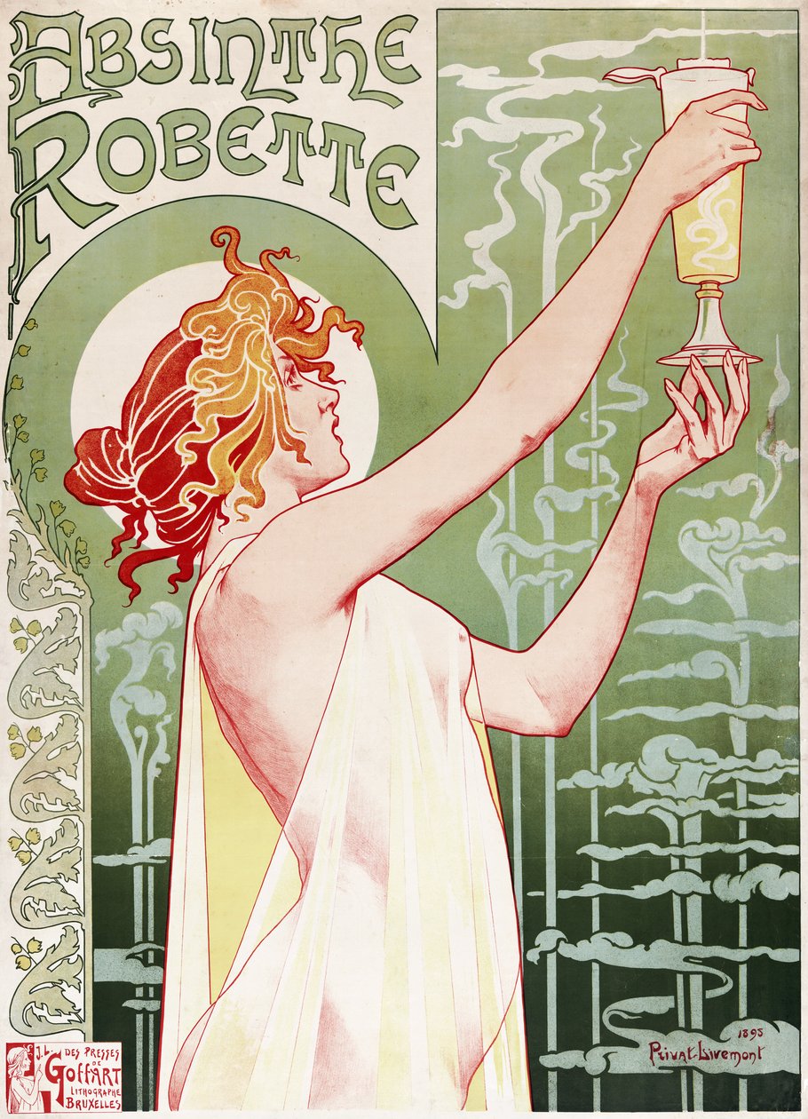 ملصق Absinthe Robette بواسطة Privat Livemont بواسطة هنري أنطوان ثيودور ليفيمونت
