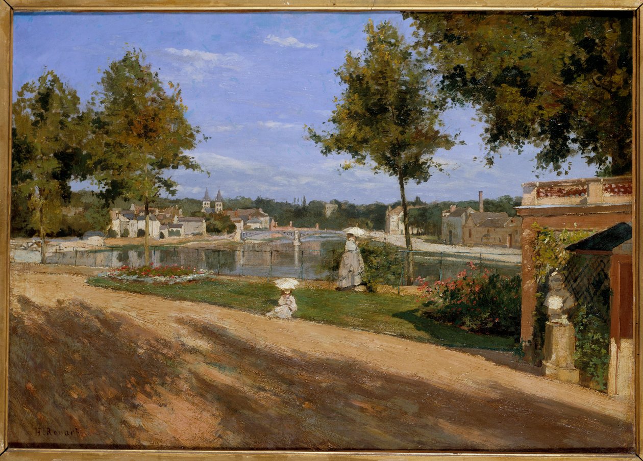 The terrace by the Seine at Melun Painting by Henri Rouart (1833-1912) 1880 Sun. 0,46x0,65 m Paris, musee d