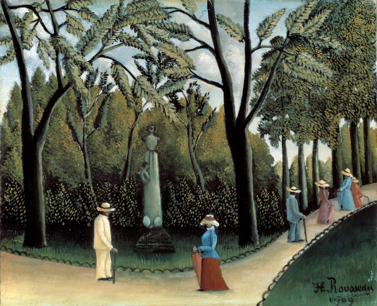 حدائق لوكسمبورغ ، نصب شوبان ، 1909 بواسطة هنري روسو