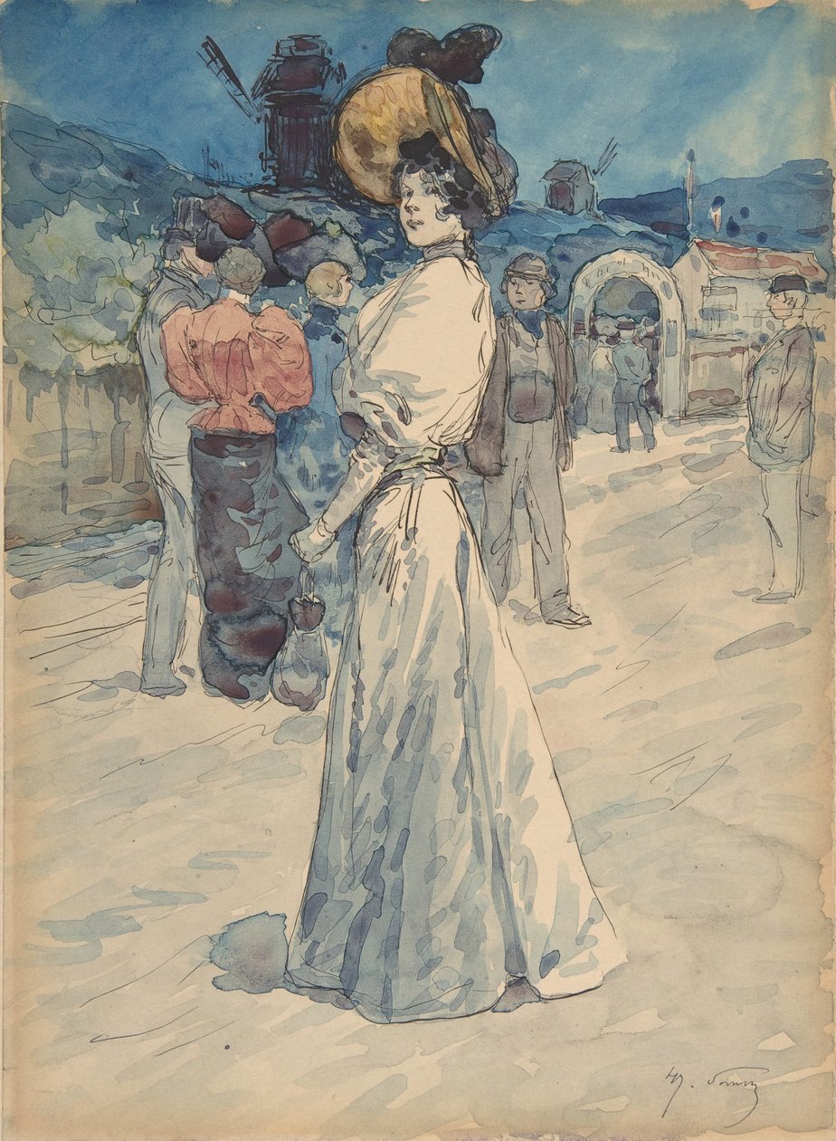 باريسية خارج مولان دي لا جاليت ، كاليفورنيا. 1880-1907. بواسطة هنري سوم