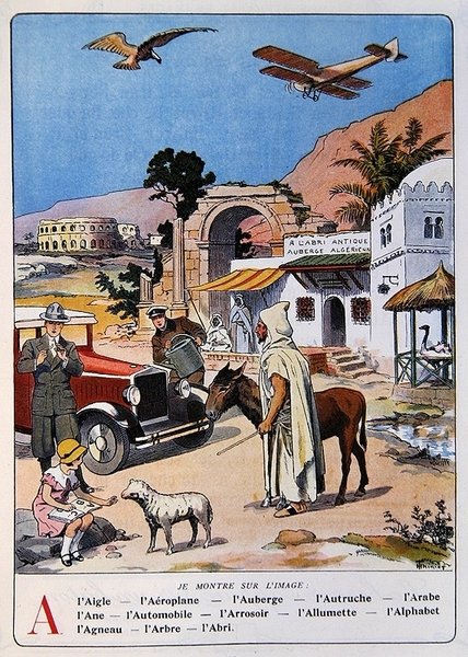 حرف "أ" ، من "Mon Alphabet en Images" ، حوالي 1920-30 (ليثو ملون) بواسطة هنري تيريت