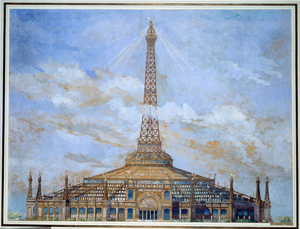 تصميم برج إيفل لمعرض الغواش العالمي لعام 1900 بواسطة هنري توسان (1849-1911) 1900 صن. 0،9x1،14 م باريس ، متحف أورسيه بواسطة هنري توسان