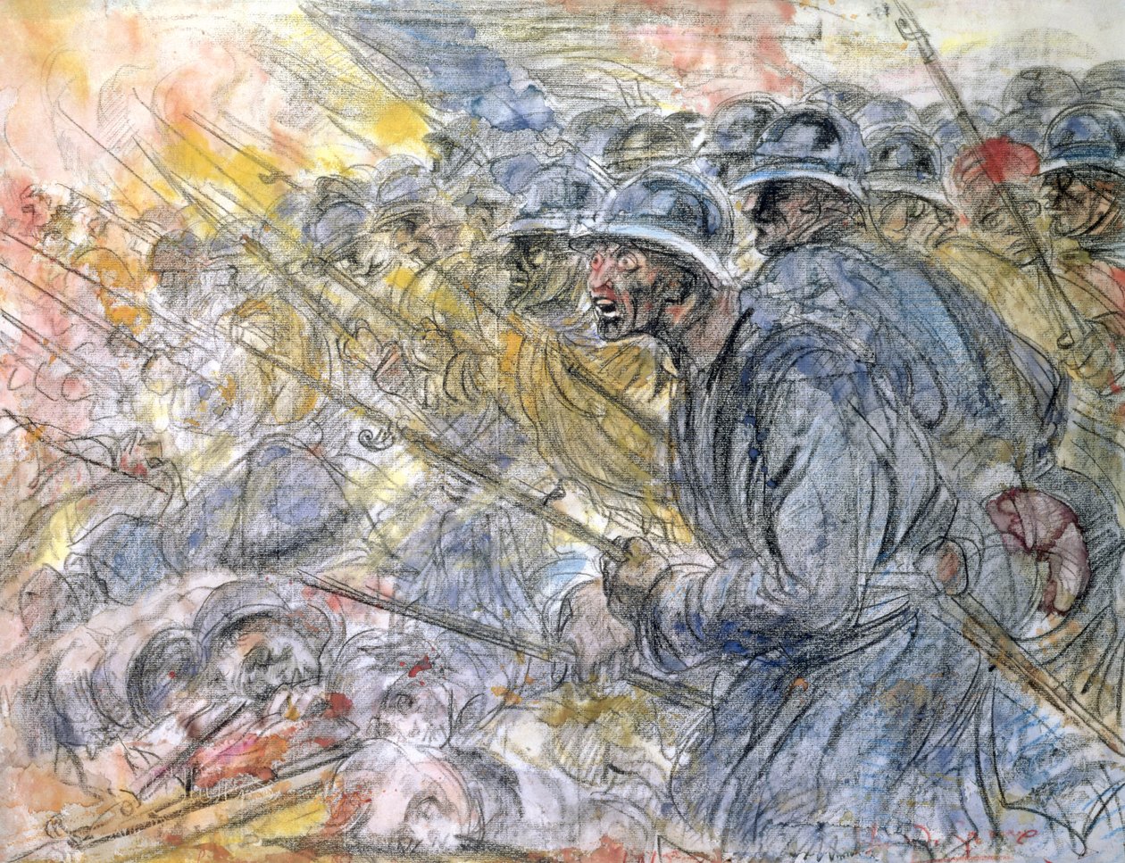 The Assault، Verdun (قلم رصاص ومرحاض على ورق) بواسطة هنري دي جروكس