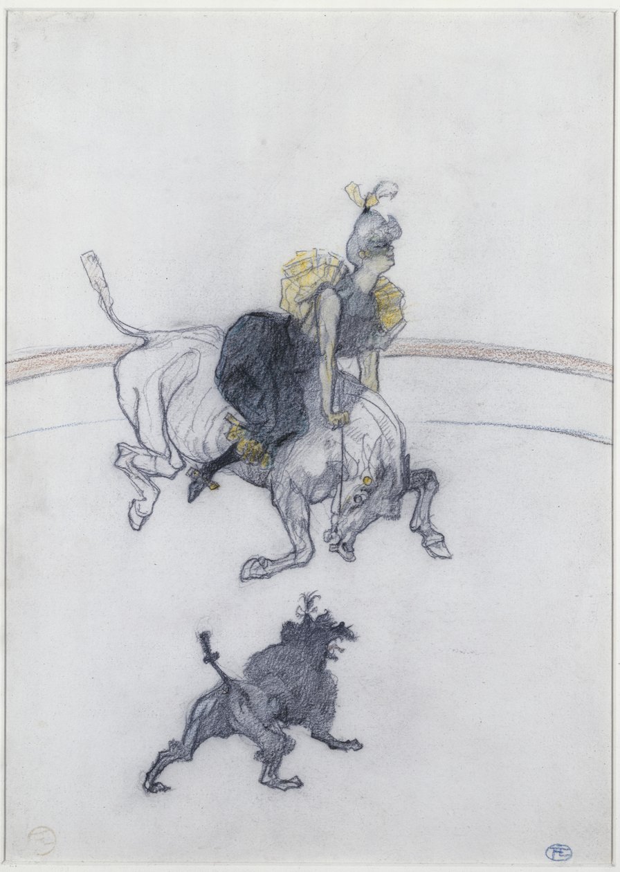 في السيرك: التحية (Au Circque: Le Salut) 1899 (قلم رصاص وطباشير وقلم تلوين على ورق) بواسطة هنري دي تولوز لوتريك