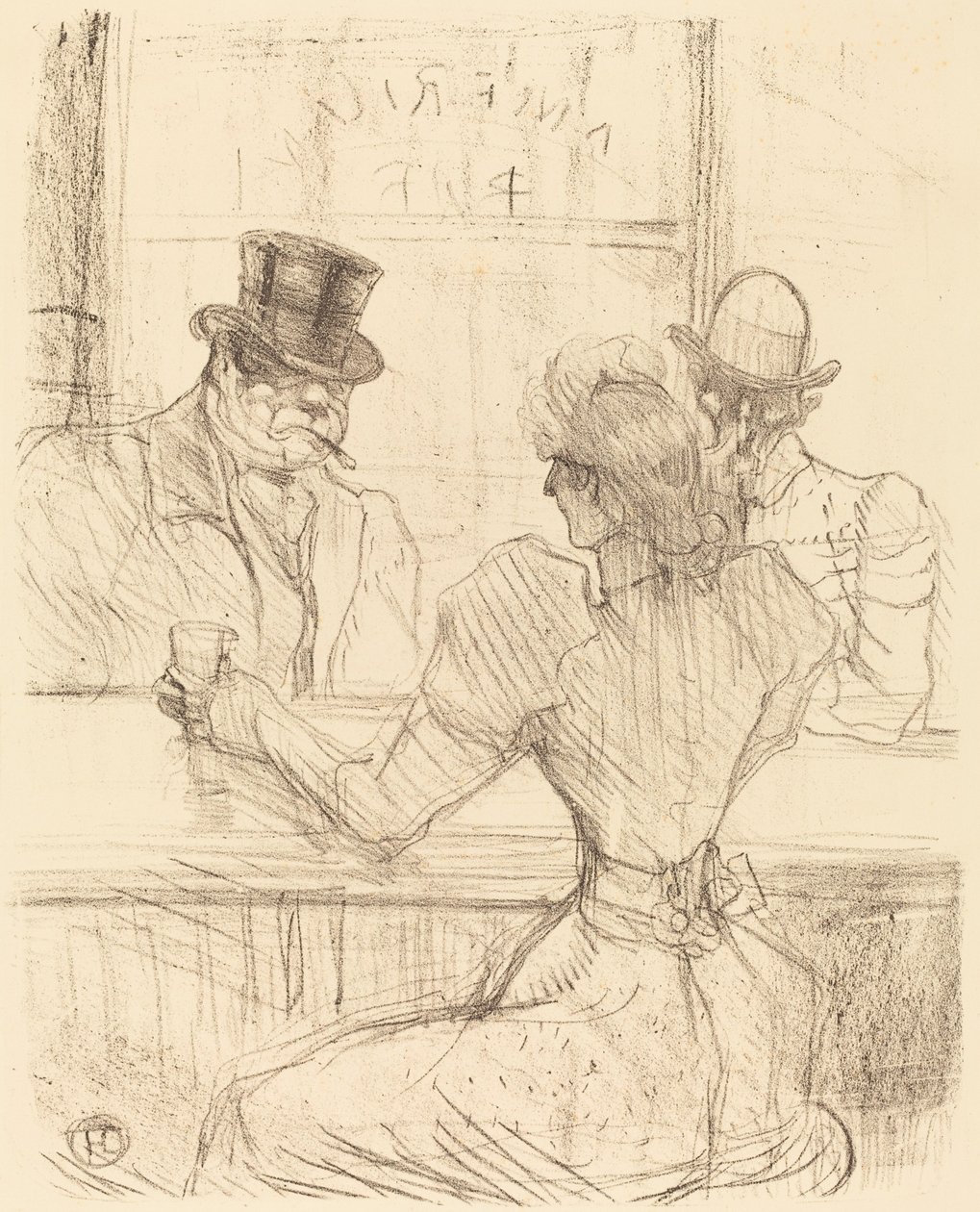 في Picton Bar ، شارع Scribe Au bar Picton ، شارع Scribe ، 1896. بواسطة هنري دي تولوز لوتريك
