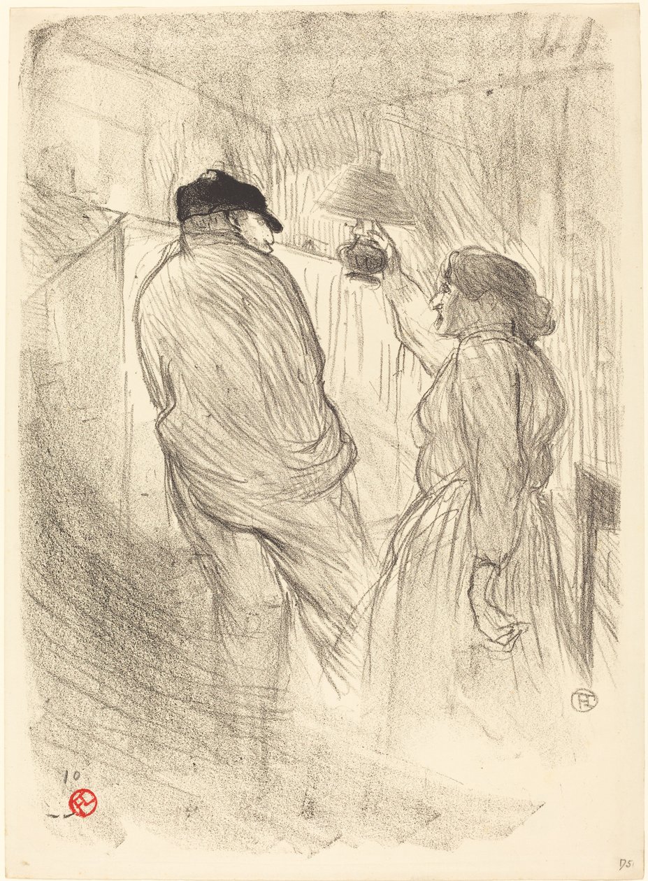 At the Theatre-Libre: Antoine in Worry Au Théatre-Libre: Antoine in Worry، 189 بواسطة هنري دي تولوز لوتريك