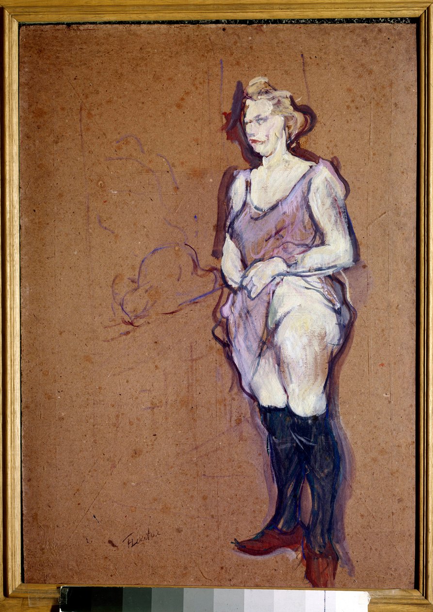 Blonde housewife Portrait of prostituee. Painting by Henri Toulouse Lautrec (1864-1901) 1894 Sun. 0,68x0,48 m Paris, musee d
