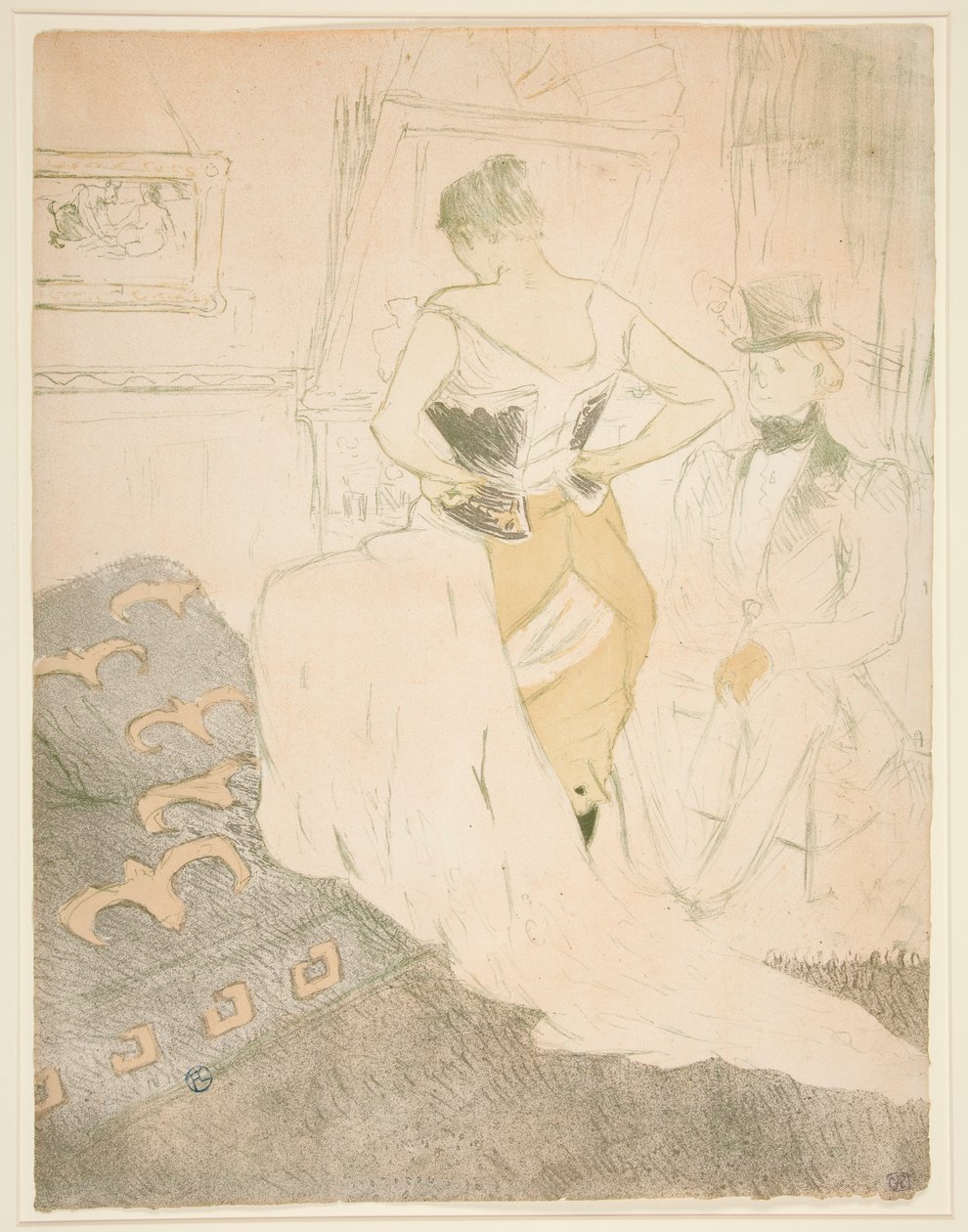 Femme en corset، conqu؟ te de passage (Woman Sting a Corset، Passing Conquest) ، من سلسلة Elles بواسطة هنري دي تولوز لوتريك