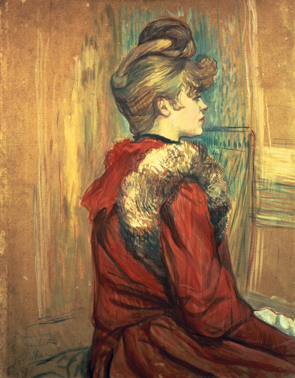 فتاة مع فرو سرق ، Mademoiselle Jeanne Fontaine ، 1891 بواسطة هنري دي تولوز لوتريك