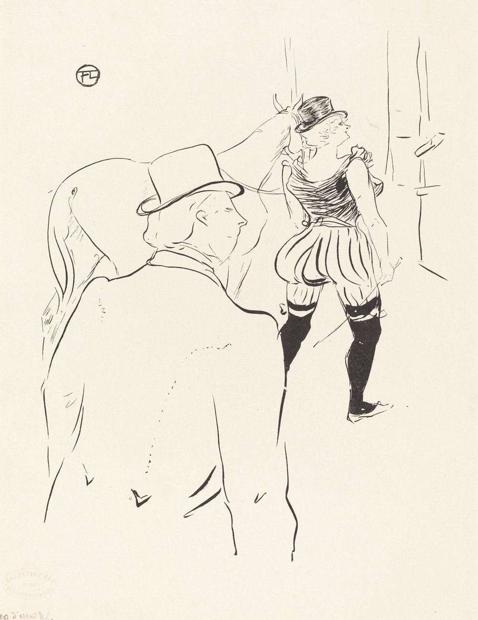In the Wings of the Folies-Bergere: السيدة Lona Barrison مع مديرها وزوجها بواسطة هنري دي تولوز لوتريك
