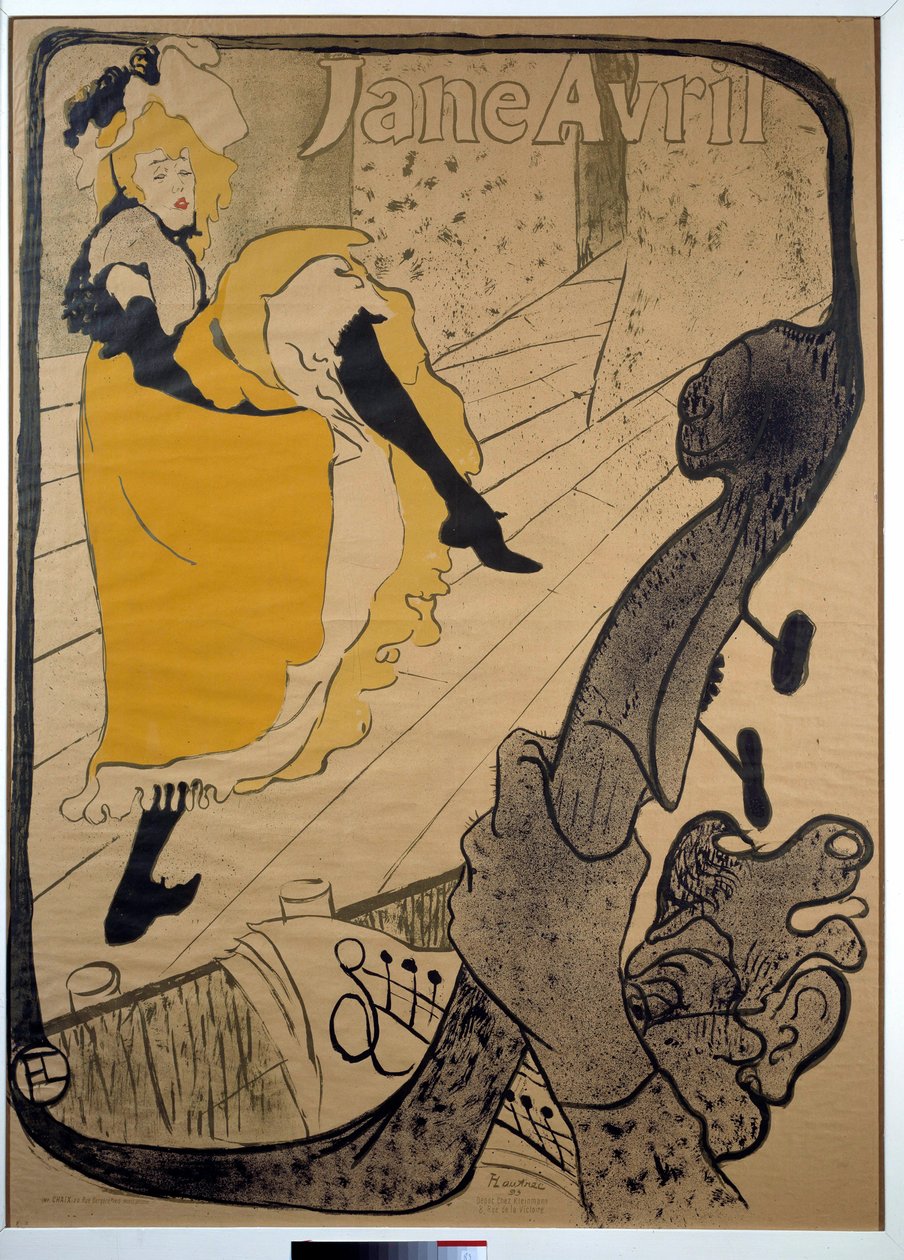 جين أفريل ، في حدائق باريس بوستر هنري دي تولوز لوتريك (1864-1901). خافت. 1.30 × 0.95. 1893. ألبي ، متحف تولوز لوتريك بواسطة هنري دي تولوز لوتريك