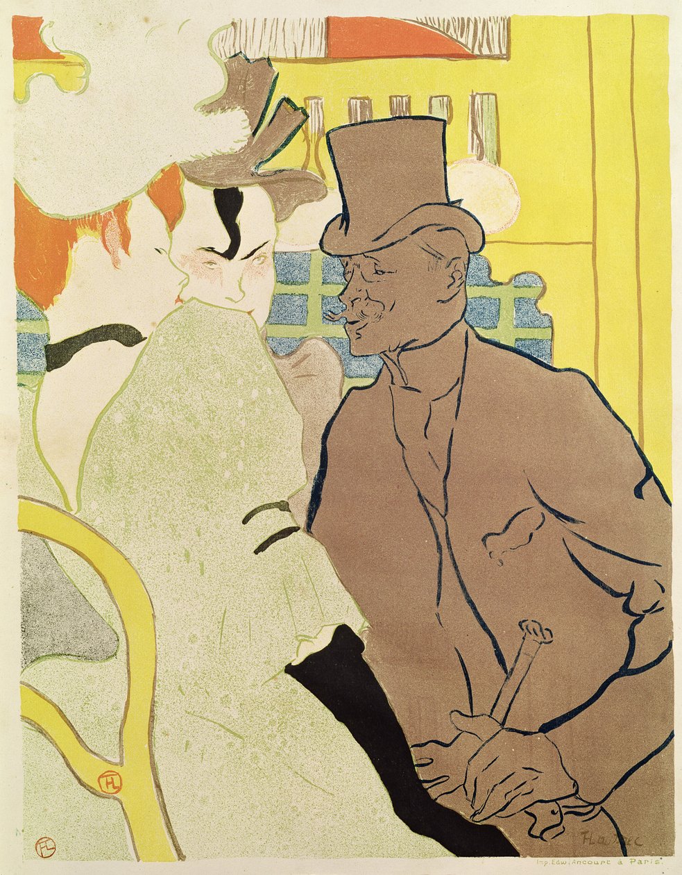 L'Anglais au Moulin Rouge - الرجل الإنجليزي في مولان روج - تولوز لوتريك (تولوز لوتريك) ، هنري ، دي (1864-1901) - 1892 - الطباعة الحجرية الملونة - 46،5x36،6 - مجموعة خاصة بواسطة هنري دي تولوز لوتريك
