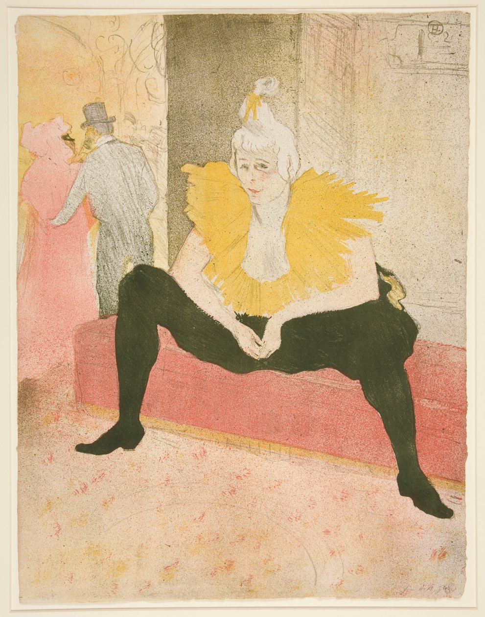 La clownesse assise ، Mademoiselle Cha-u-Kao (المهرج الأنثوي الجالس ، Mademoiselle Cha-u-Kao) ، من سلسلة Elles بواسطة هنري دي تولوز لوتريك