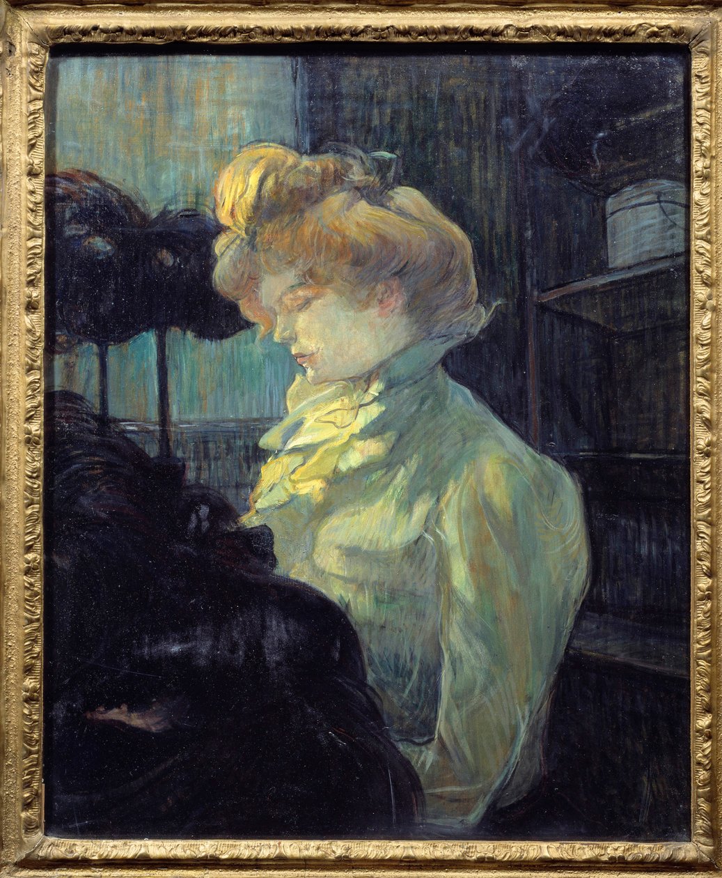 لوحة La modist بواسطة Henri de Toulouse Lautrec (1864-1901) 1900 Sun. 0.61x0.49 م ألبي ، متحف تولوز لوتريك بواسطة هنري دي تولوز لوتريك
