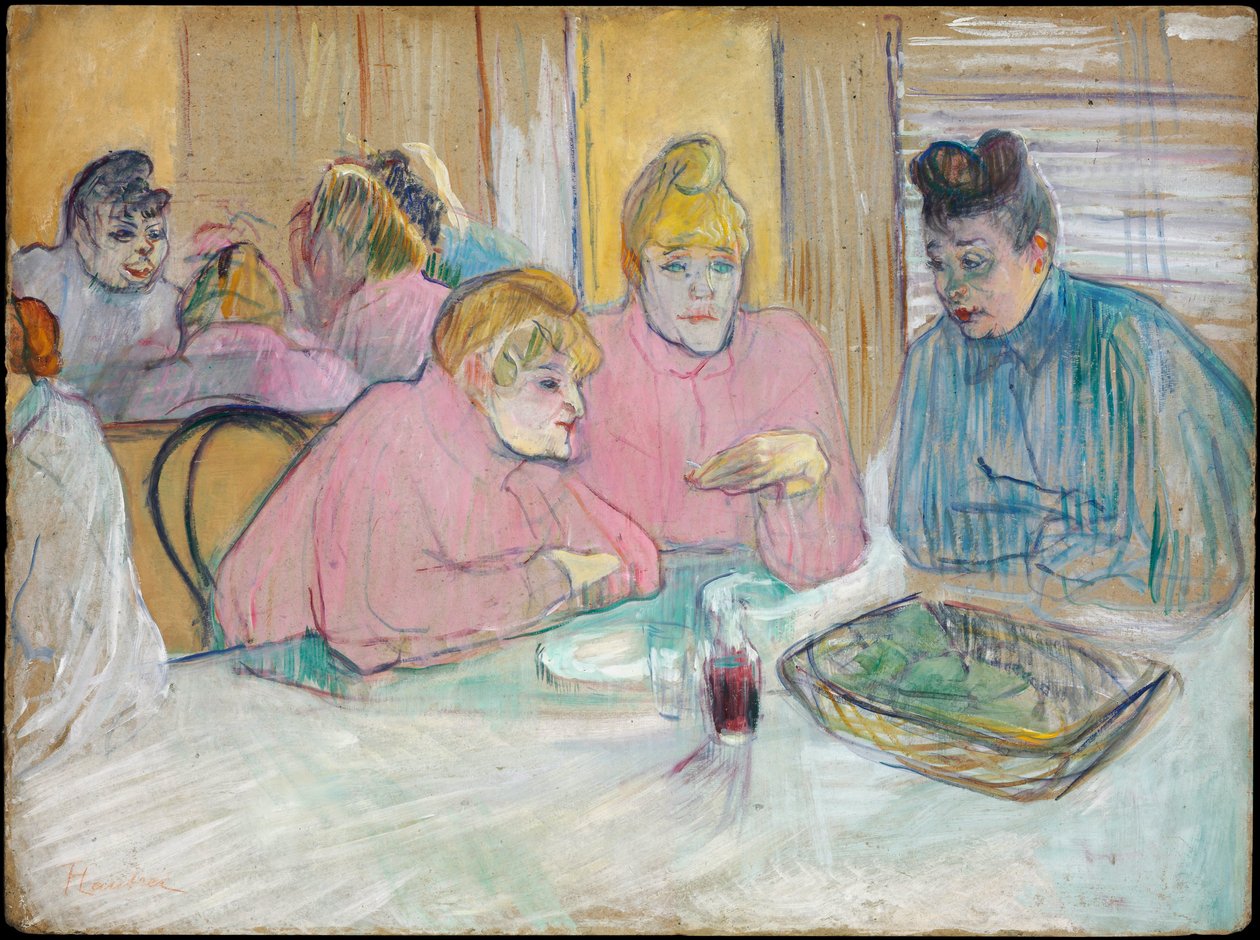 Les Dames dans la salle a manger - The Ladies in the Dining Room - Toulouse-Lautrec، Henri، de (1864-1901) - 1893-1894 - زيت على ورق مقوى - 60،2x80،7 - Szepmuveszeti Muzeum ، بودابست بواسطة هنري دي تولوز لوتريك