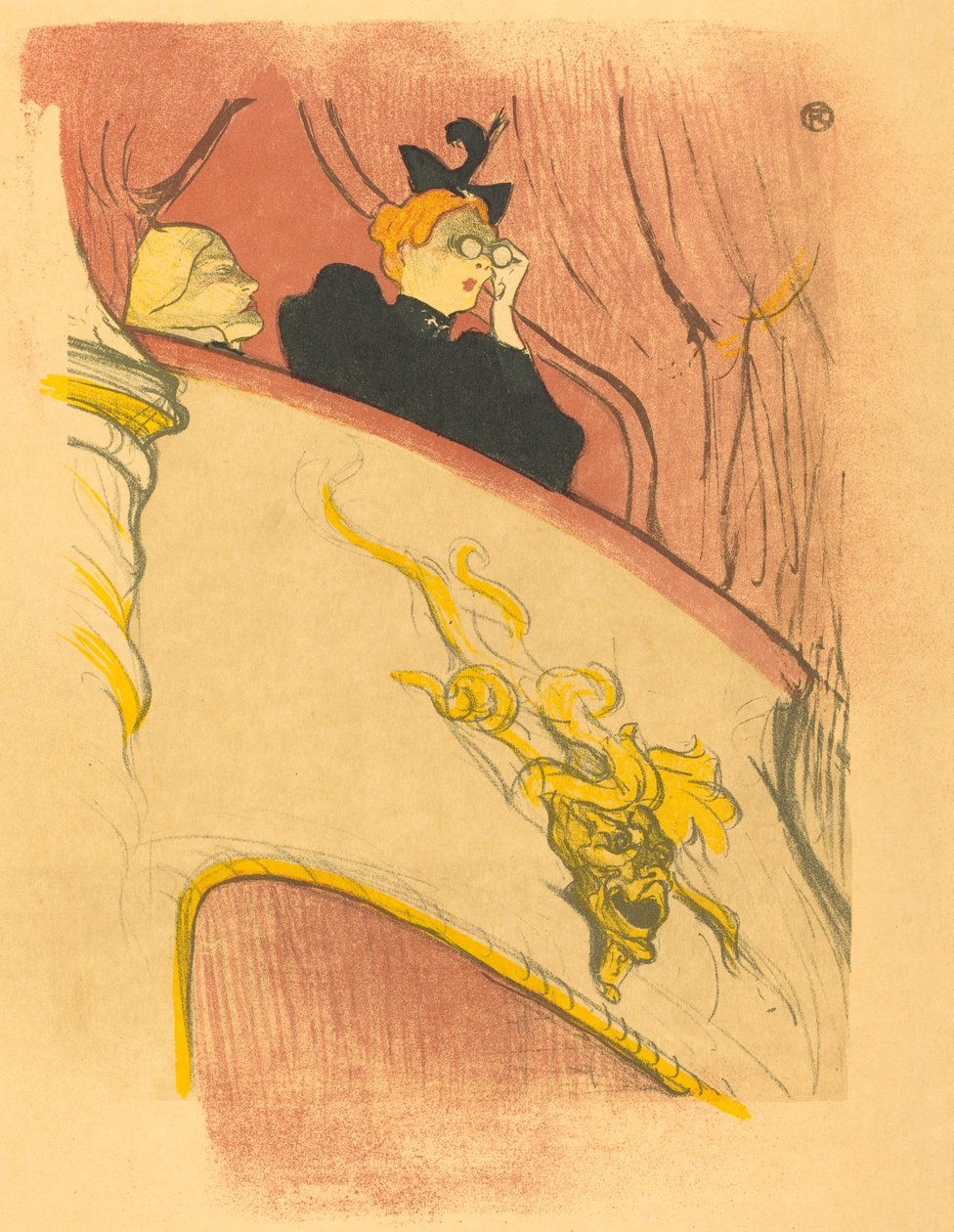Loge with the Gilt Mask The lodge مع الماسكارون الذهبي ، 1893. بواسطة هنري دي تولوز لوتريك