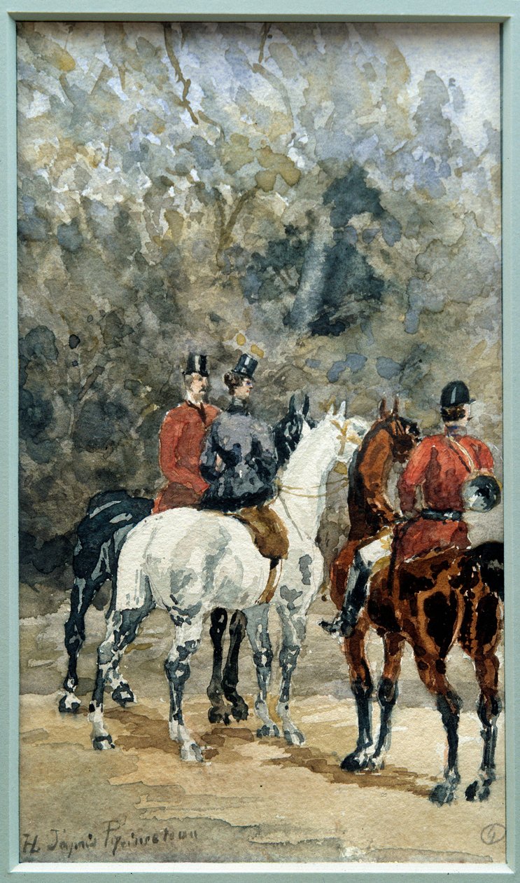 لقاء فرسان الصيد في Watercolor بواسطة Henri de Toulouse Lautrec (1864-1901) 1878 Albi. متحف تولوز لوتريك بواسطة هنري دي تولوز لوتريك