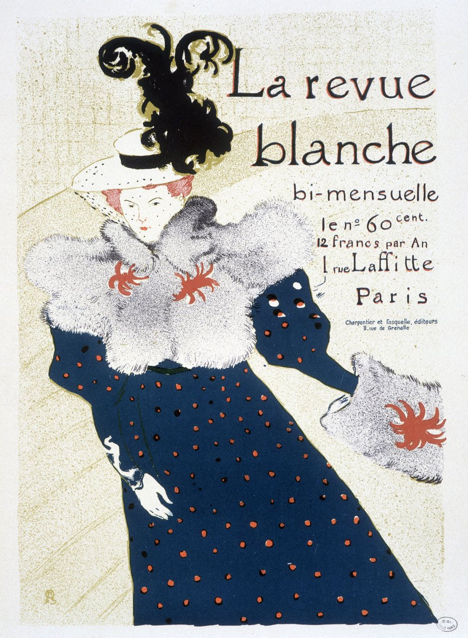 ملصق La Revue blanche من إنتاج Henri de Toulouse - Lautrec في عام 1895. بواسطة هنري دي تولوز لوتريك