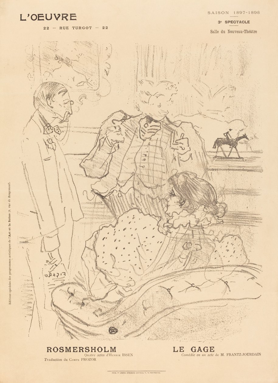 Rosmersholm ، Le Gage1897. بواسطة هنري دي تولوز لوتريك