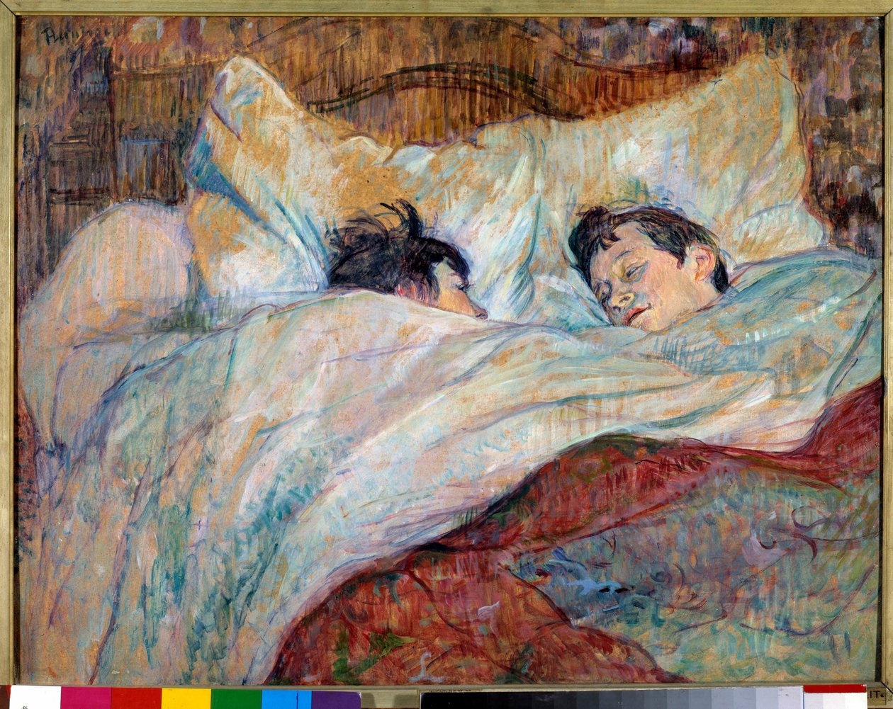 السرير طفلان نائمان. زيت على ورق مقوى بواسطة Henri de Toulouse Lautrec (1864-1901) 1892 Dim. 0،54 × 0،7 م باريس ، متحف دورسيه - السرير. طفلان نائمان. زيت على ورق مقوى لهنري دي تولوز لوتريك (1864-1901) بواسطة هنري دي تولوز لوتريك