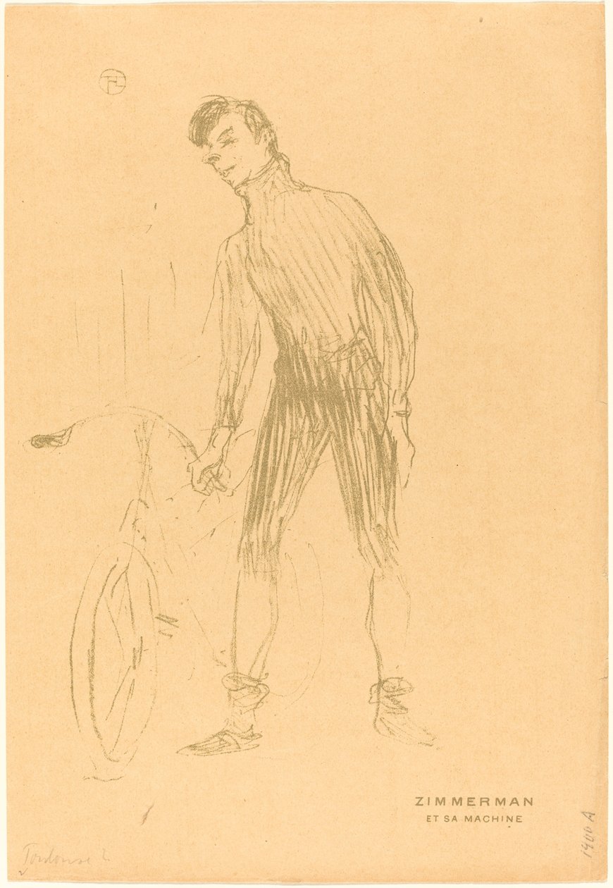 Zimmerman et sa machine Zimmerman and His Machine، 1895. بواسطة هنري دي تولوز لوتريك