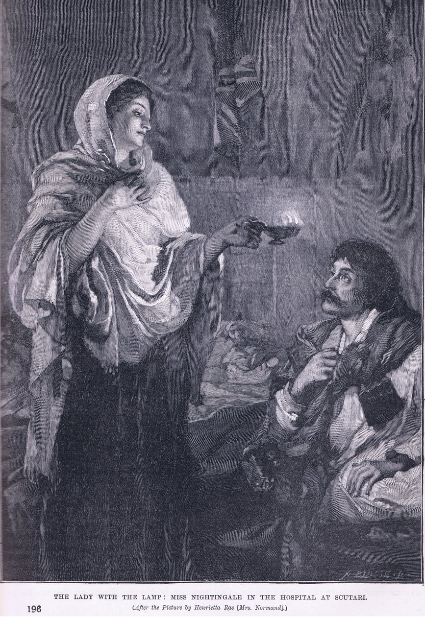 السيدة ذات المصباح: الآنسة نايتنجيل في المستشفى في سوتاري 1855 م بواسطة هنريتا راي