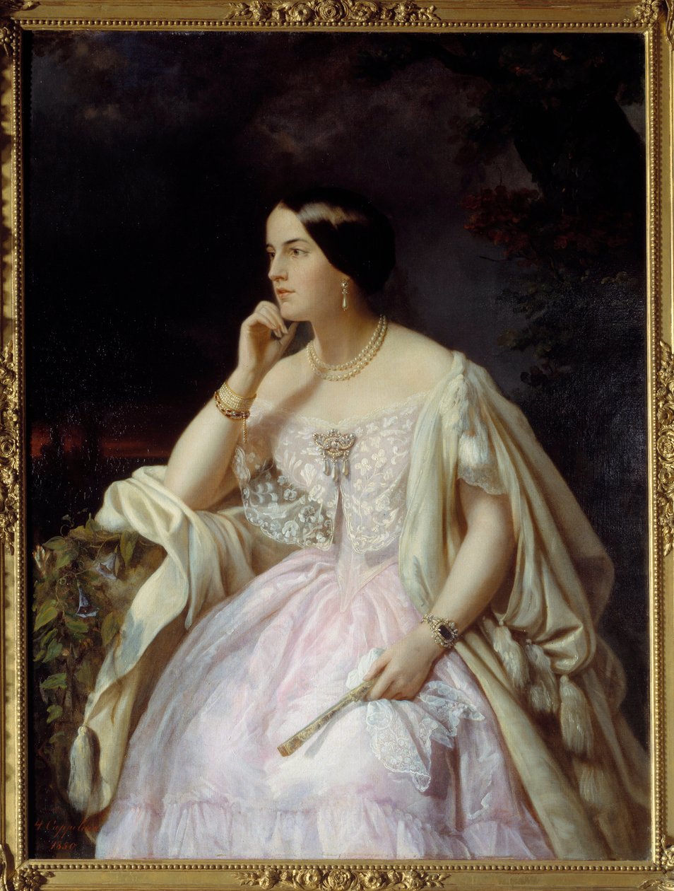 صورة الآنسة هارييت هوارد. صورة إليزابيث آن هارييت (1823-1865) سيدة نابليون الثالث. لوحة هنرييت ني كابيلاري جاكوت (القرن التاسع عشر) بواسطة هنرييت جاكوت كابيلاير