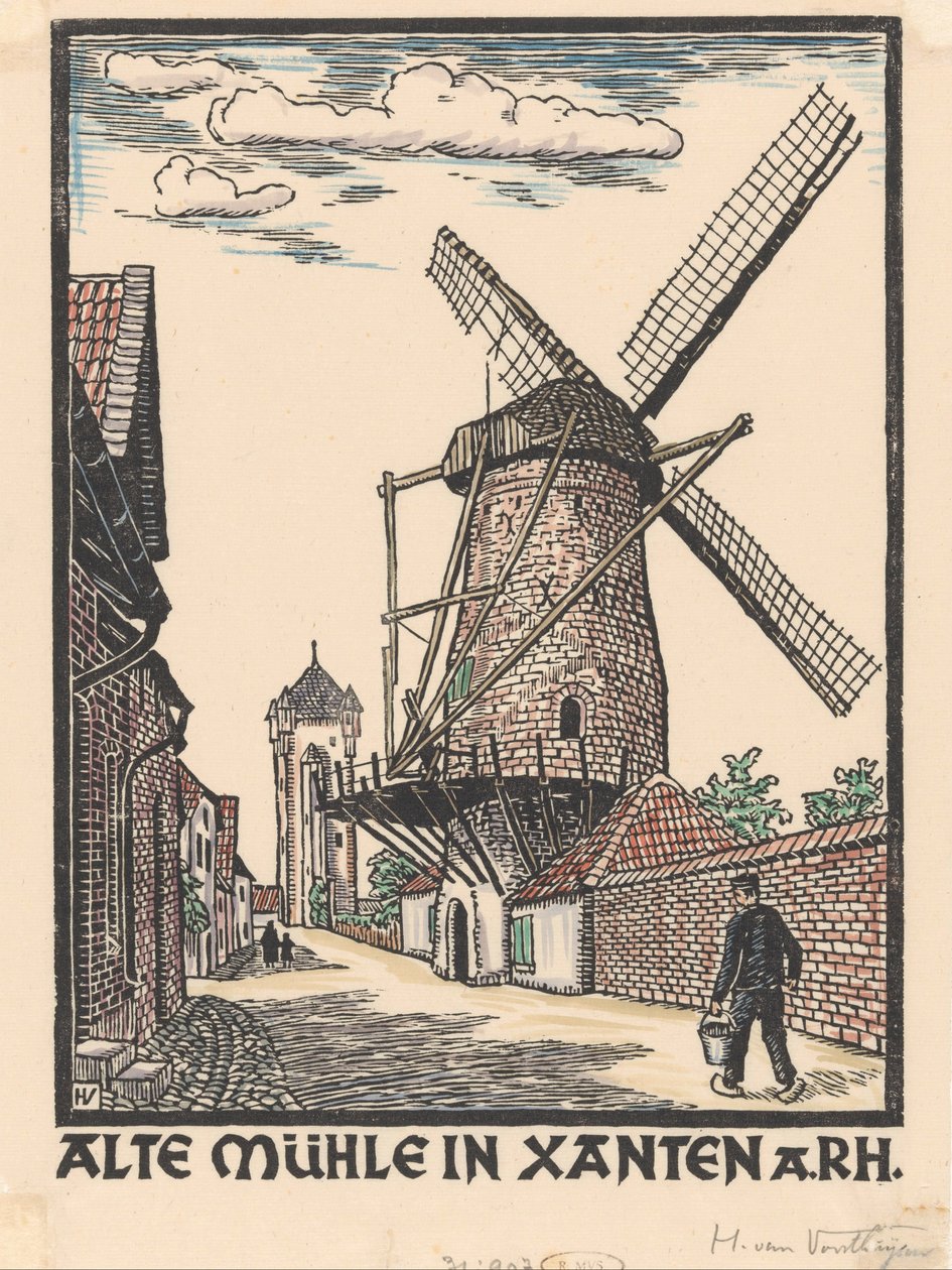 مطحنة في Xanten بواسطة Henriëtte van Hove (توقيع الفنان)