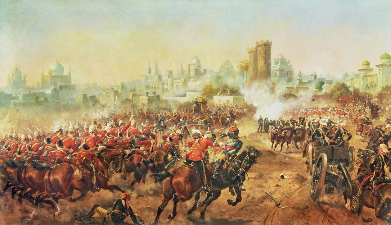 تهمة خليج كوينز ضد المتمردين في لكناو ، 6 مارس 1858 بواسطة هنري أ. باين