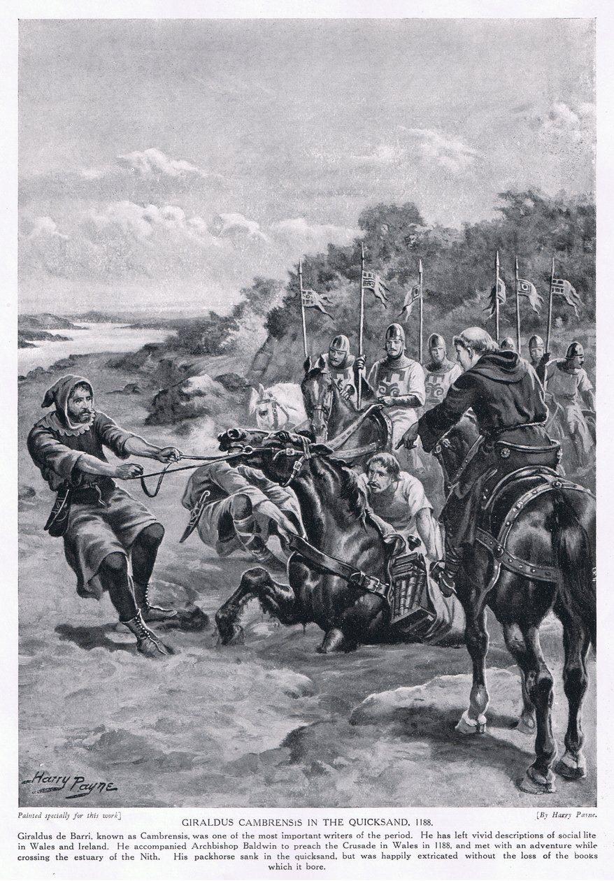 Girladus Cambrensis في الرمال المتحركة AD1188 ، 1920 بواسطة هنري أ. باين