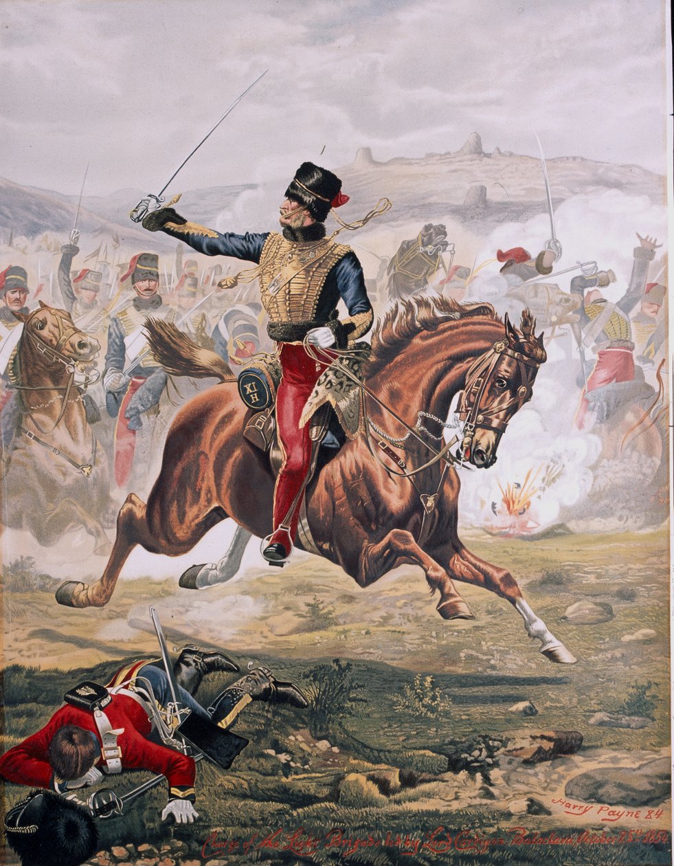 اللورد كارديجان (1797-1868) يقود اللواء الخفيف في معركة بالاكلافا ، 25 أكتوبر 1854 ، 1884 (كروموليثو) بواسطة هنري أ. باين