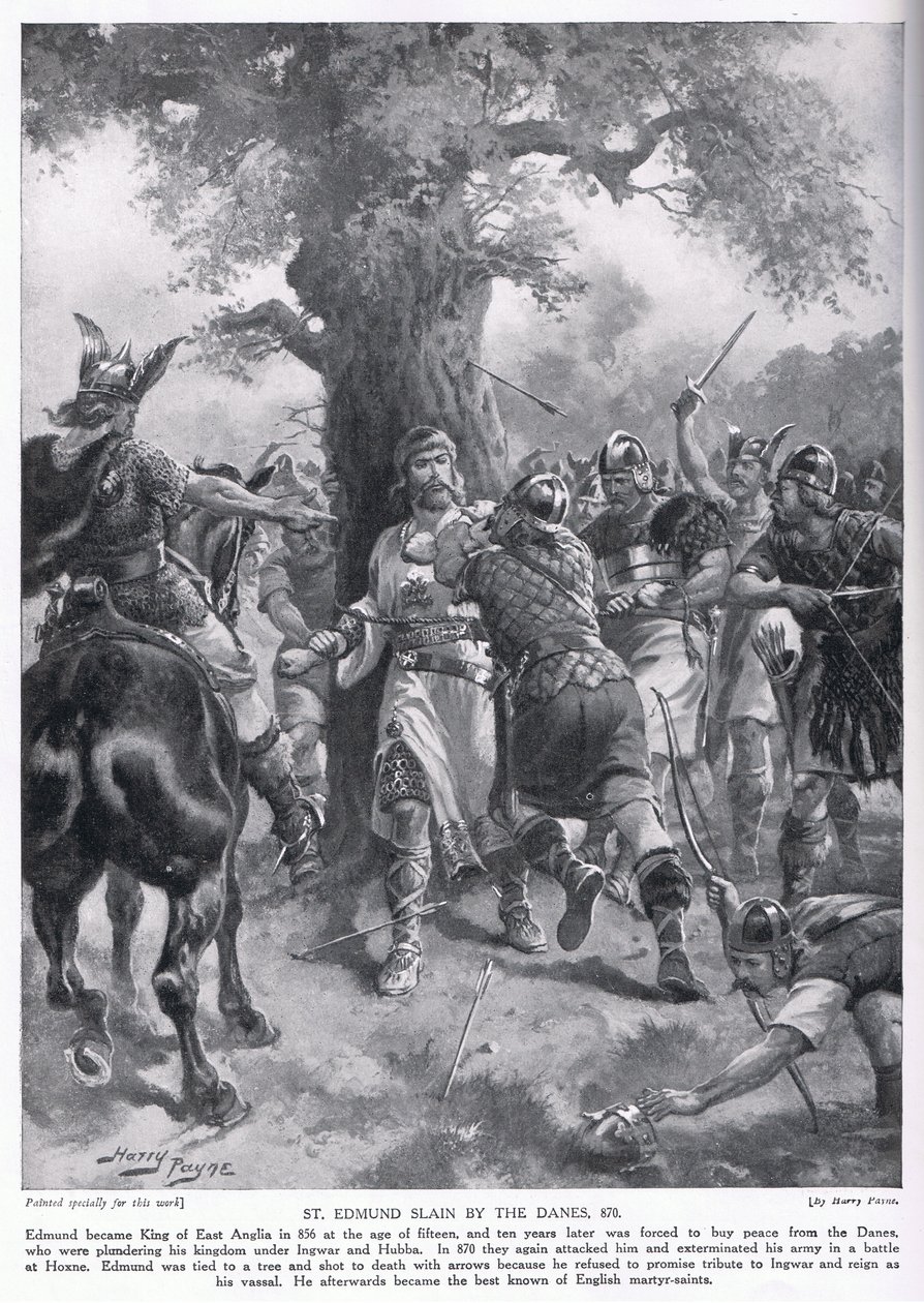 قتل سانت إدموند على يد الدنماركيين AD870 ، 1920 بواسطة هنري أ. باين