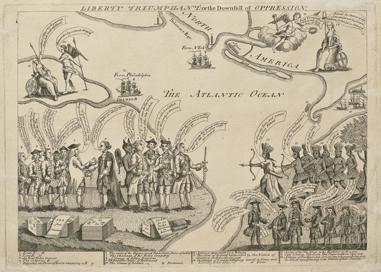 انتصار الحرية (أو سقوط الظلم) ، ج. 27 ديسمبر 1779 - قبل أبريل 1774 (النقش (غير الملون) والنقش على الورق الموصل) بواسطة هنري دوكينز