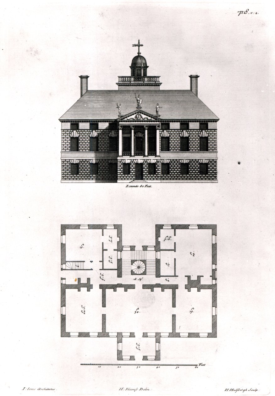 تصاميم Inigo Jones ، 1727 بواسطة هنري فليتكروفت