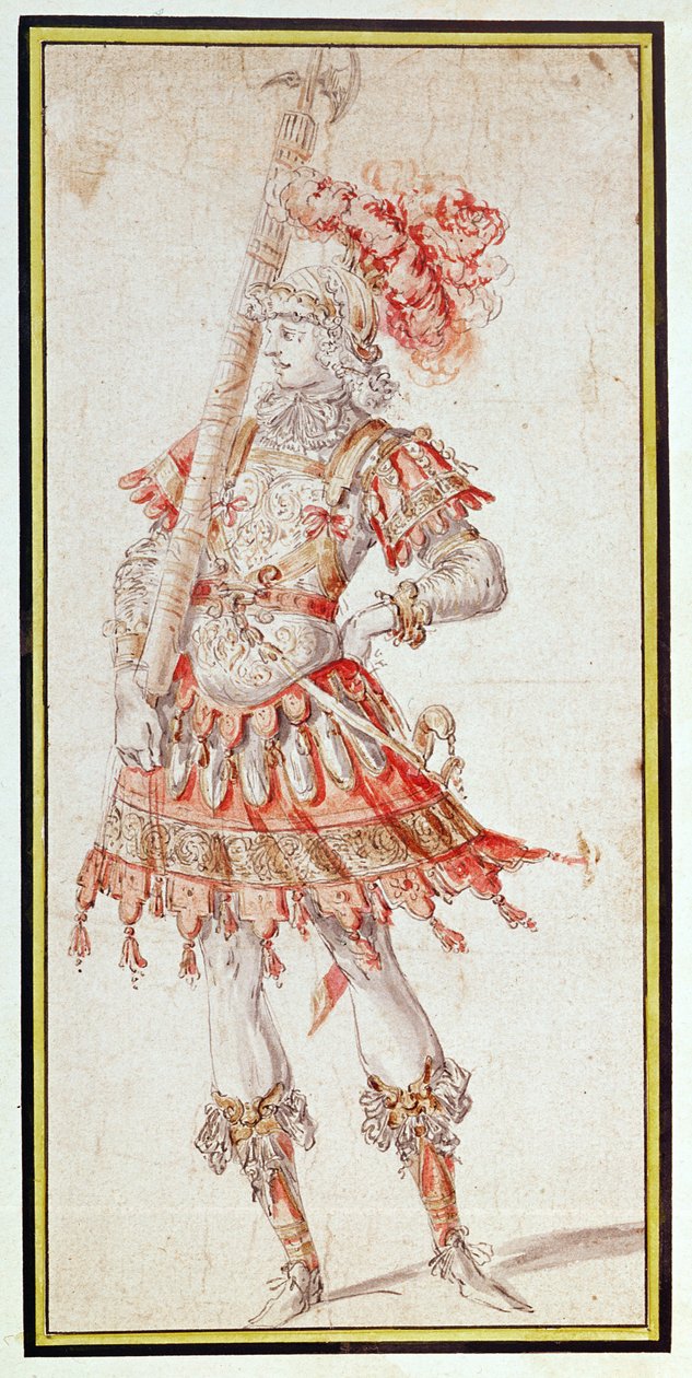تصميم زي كاروسيل ، c.1662 (قلم ، حبر و مرحاض على ورق) بواسطة هنري جيسي