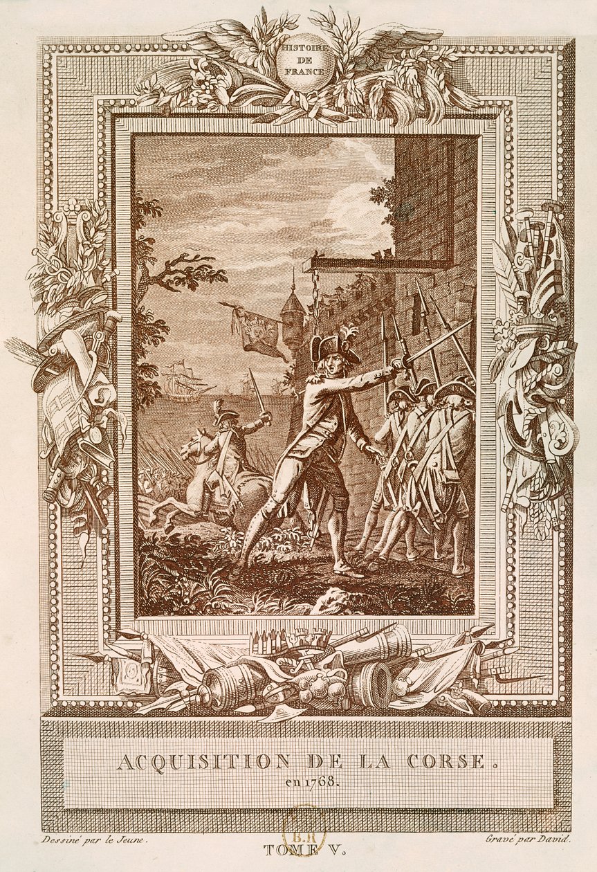 الاستحواذ على كورسيكا عام 1768 ، نقشها ديفيد بواسطة هنري لو جون