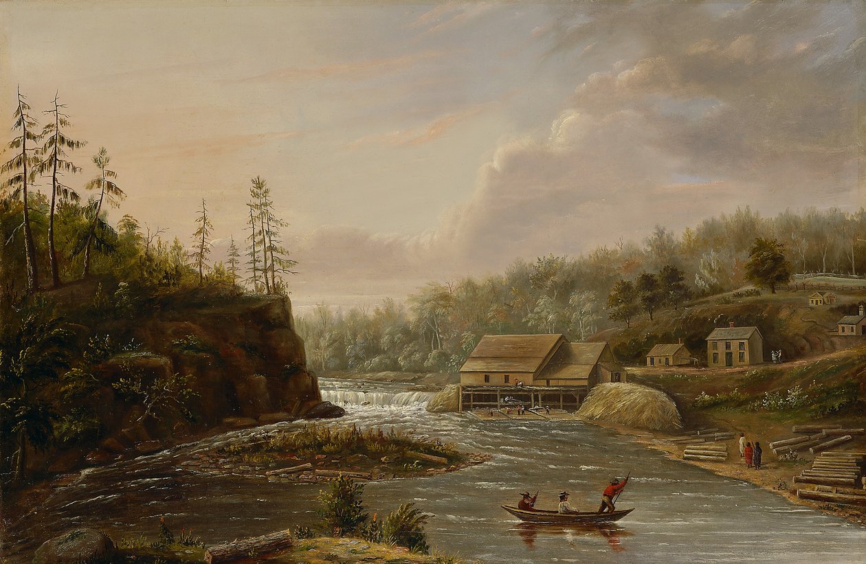 مطحنة Cheever على نهر سانت كروا ، 1847 بواسطة هنري لويس