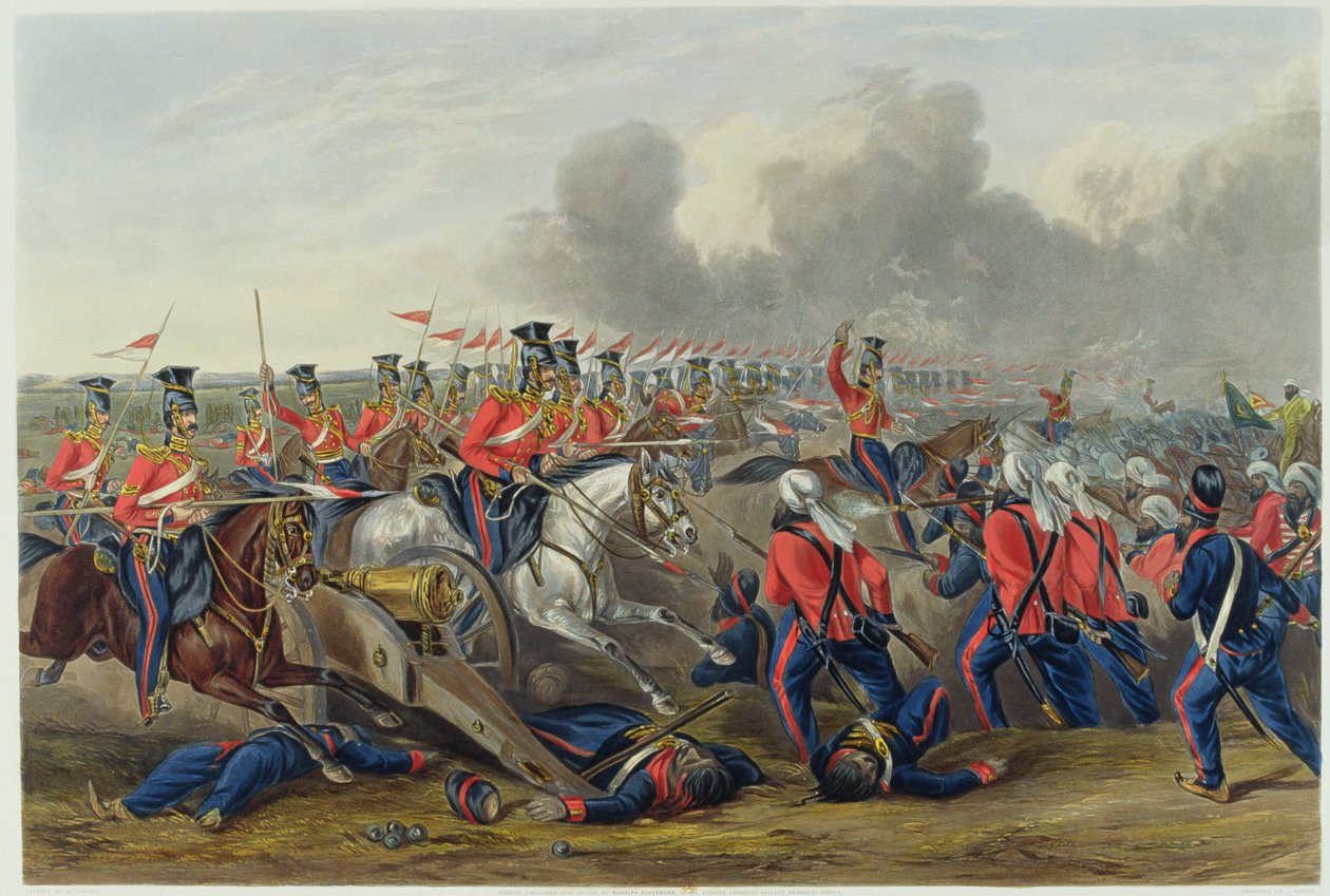 المسؤول عن لانسر 16 (Queen&39;s Own) في معركة Aliwal في 28 يناير 1846 (ألوان مائية) بواسطة هنري مارتنز