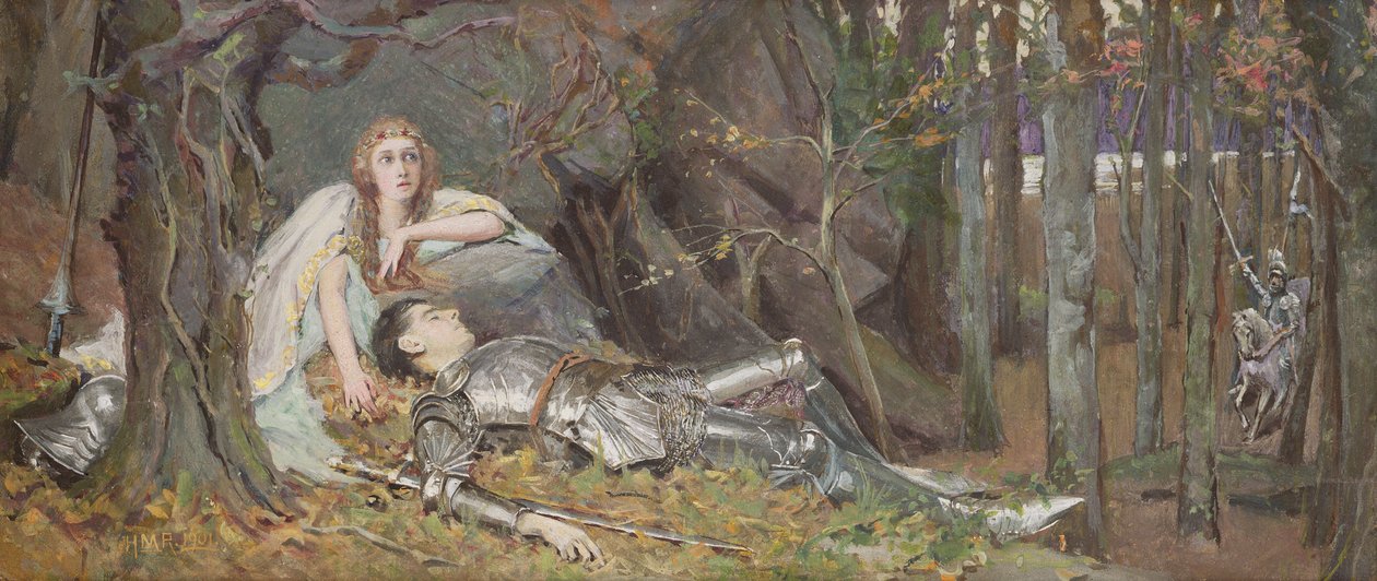 La Belle Dame Sans Merci ، 1901 (مرحاض ولون جسم على ورق) بواسطة هنري مينيل ريام