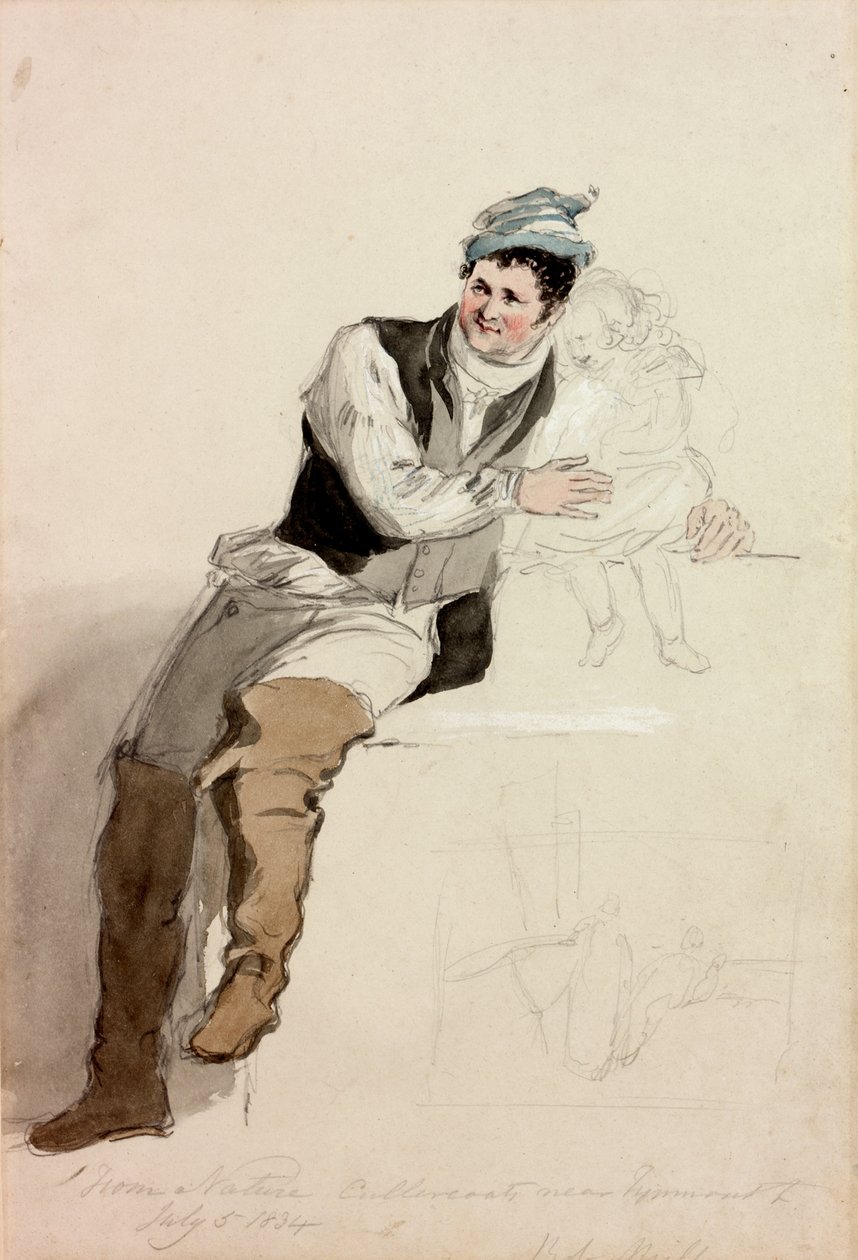 بوب ميلز من Cullercoats ، 1834 (قلم رصاص ومرحاض على الورق) بواسطة هنري بيرلي باركر