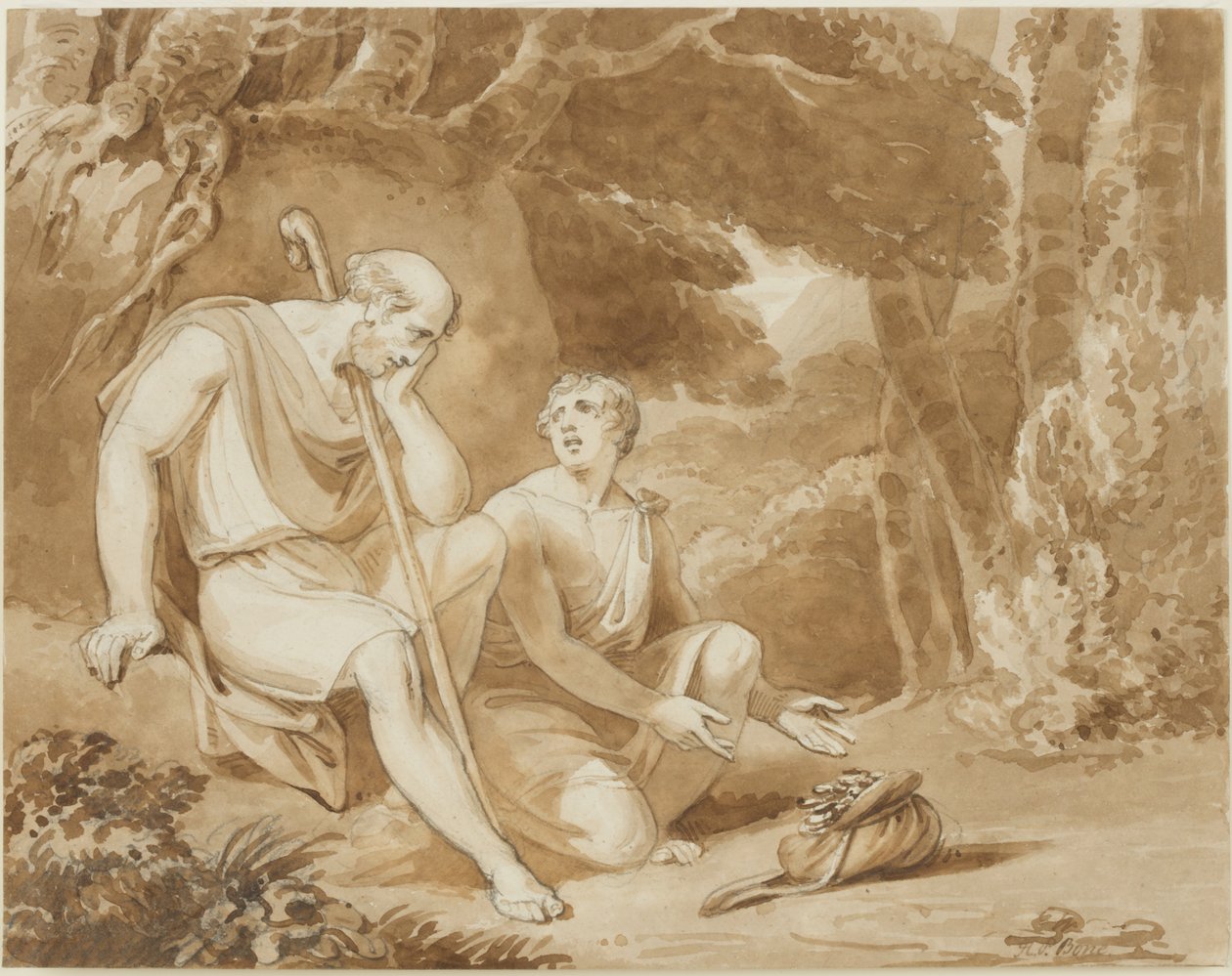 رسم توضيحي لـ "Comus" (حبر وقلم رصاص على ورق) بواسطة هنري بيرس بون