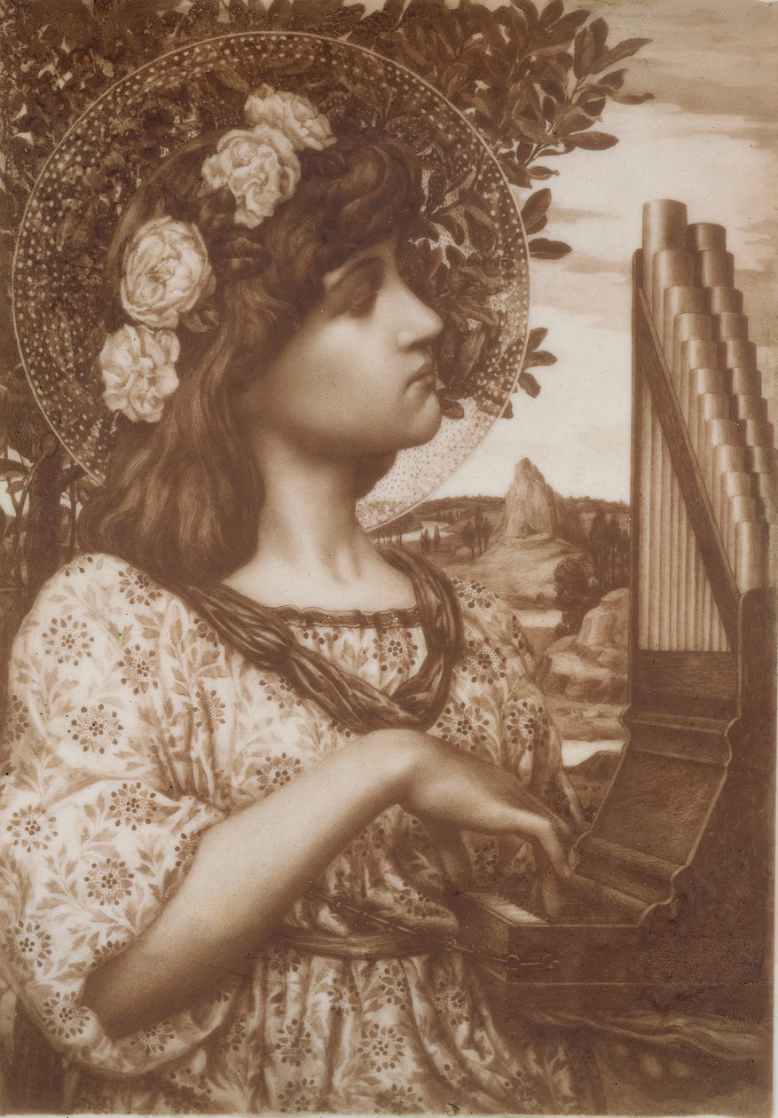 سانت سيسيليا ، c.1885 (زيت على زجاج أوبالين) بواسطة هنري ريلاند