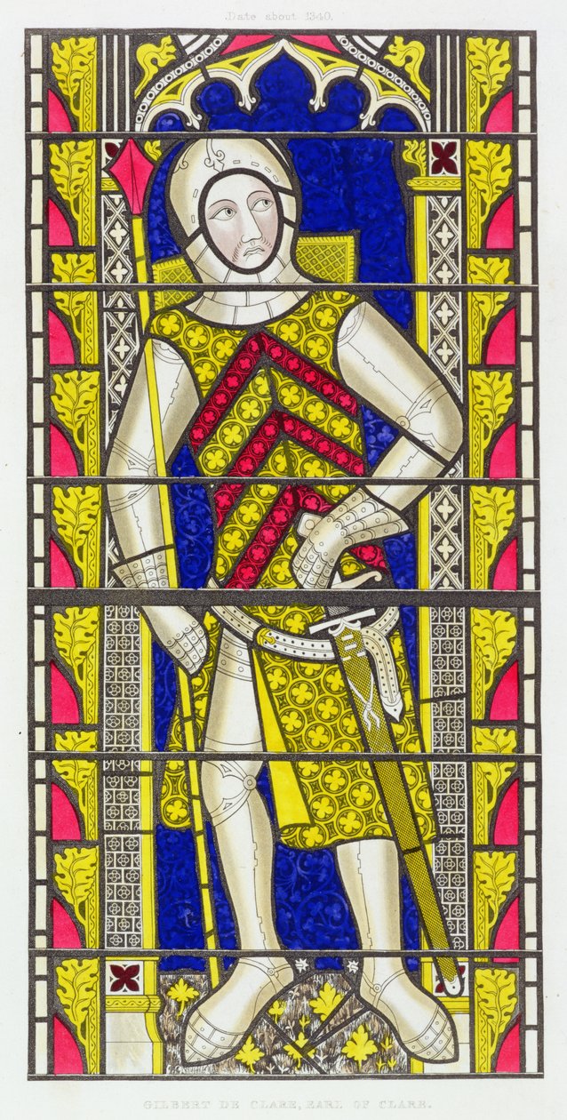جيلبرت دي كلير ، إيرل غلوسستر الثالث (1243-95) ، بعد نافذة زجاجية ملونة من c.1340 في كنيسة دير توكسبوري بواسطة هنري شو