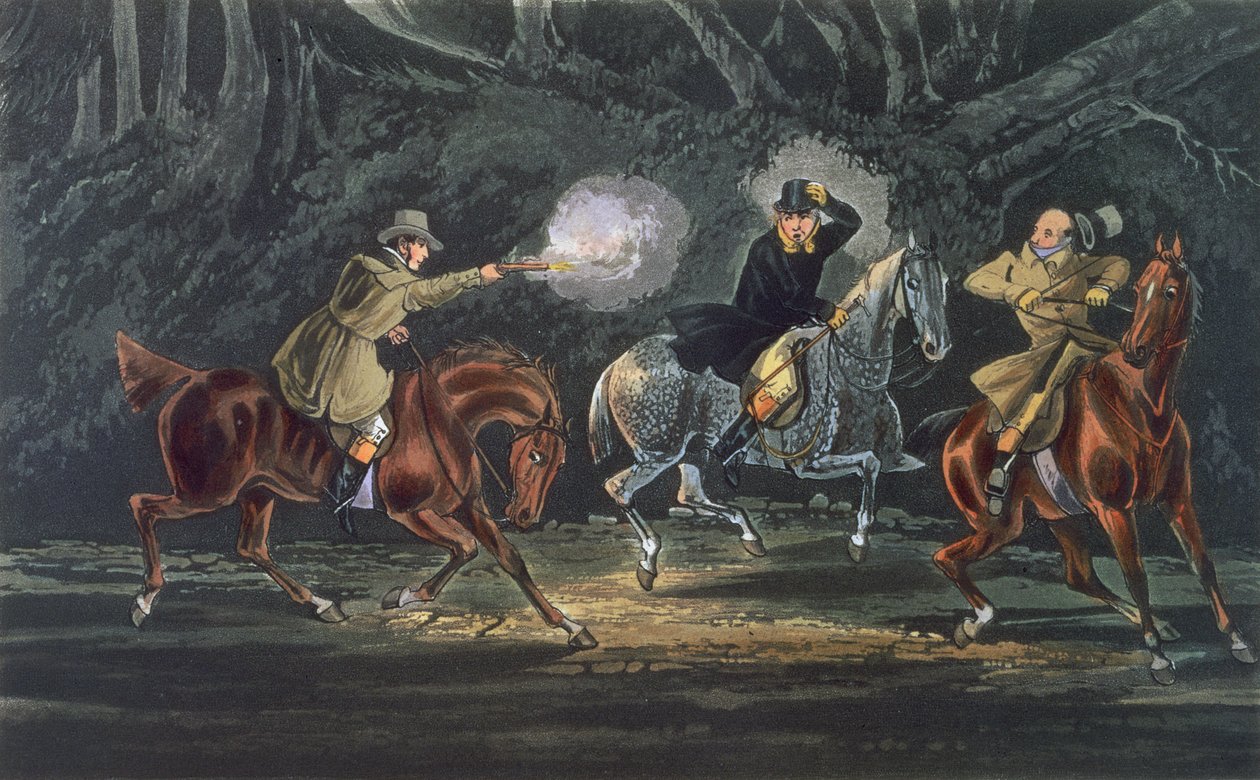 الوقوف والتسليم ، aquatinted بواسطة E. Duncan ، حانة. 1851 بواسطة R. Ackermann (aquatint) بواسطة هنري توماس الكين