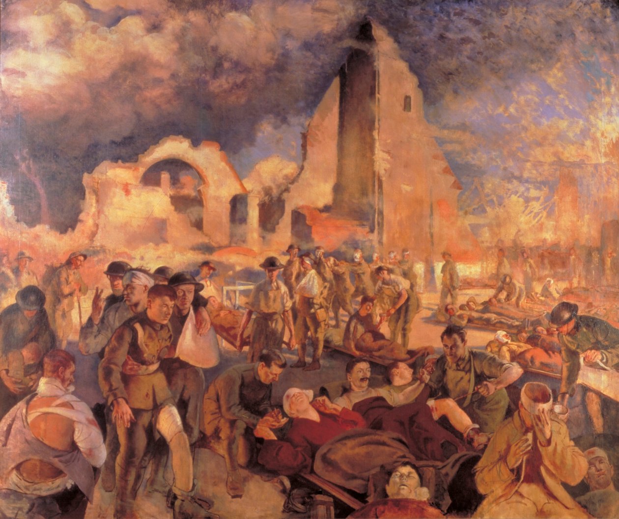 محطة خلع الملابس المتقدمة في فرنسا ، 1918 بواسطة هنري تونكس