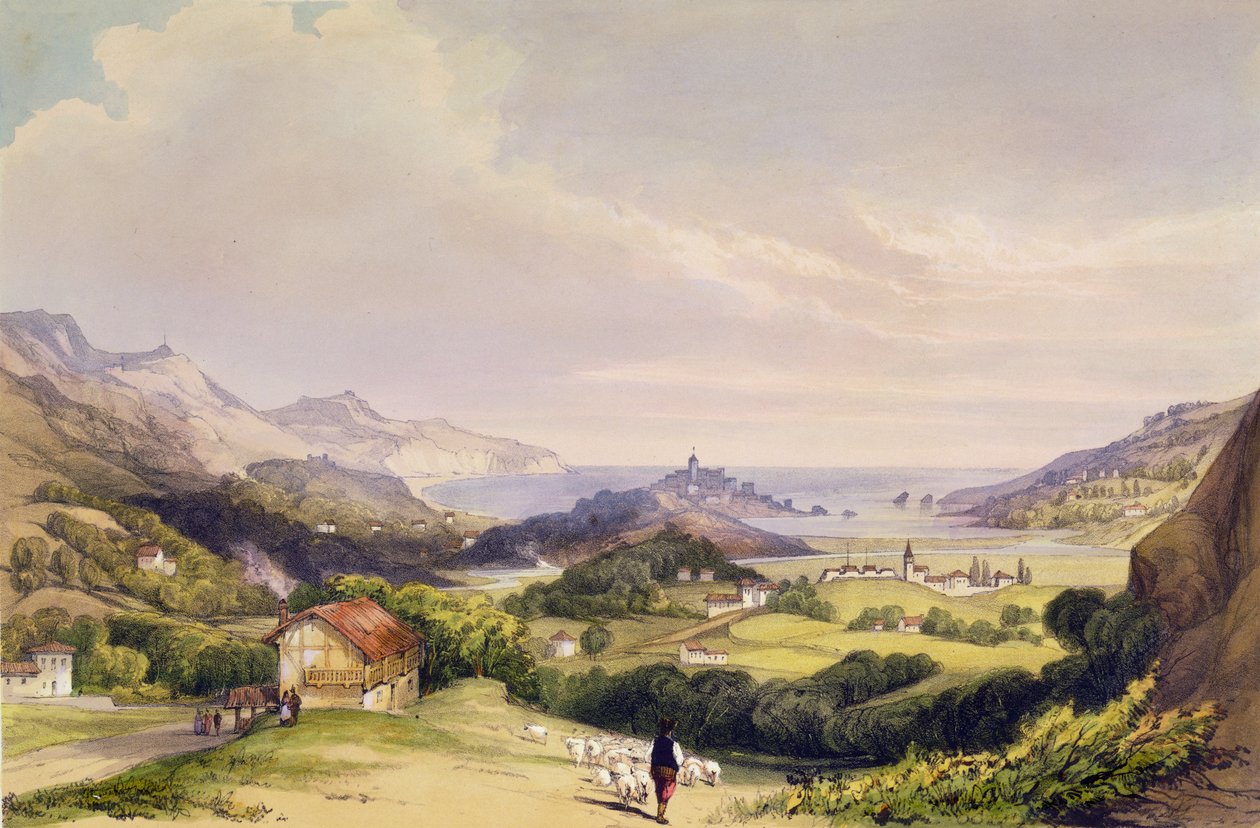 Carlist Fort El Parque مع Fuentarabia وفم Bidassoa ، 1838 بواسطة هنري ويلكنسون