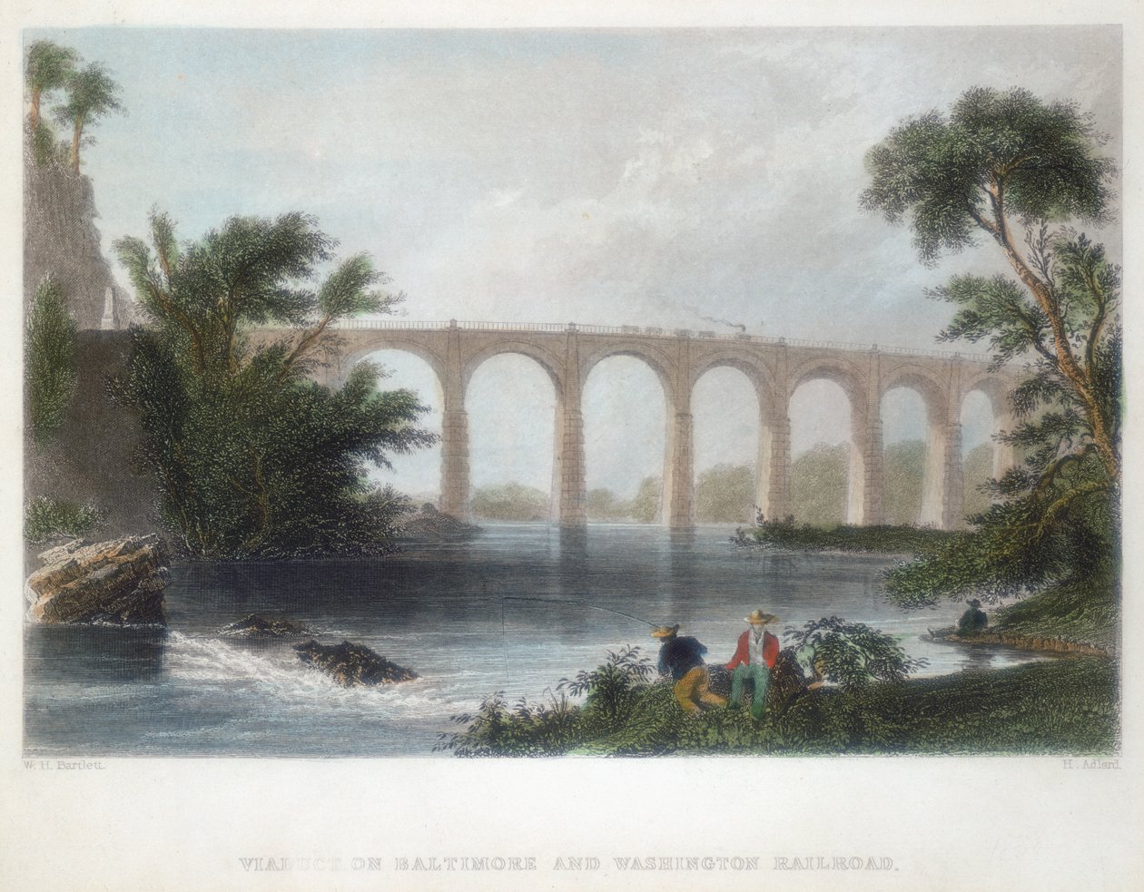 الجسر على سكة حديد بالتيمور وواشنطن ، c1838 بواسطة هنري أدلارد