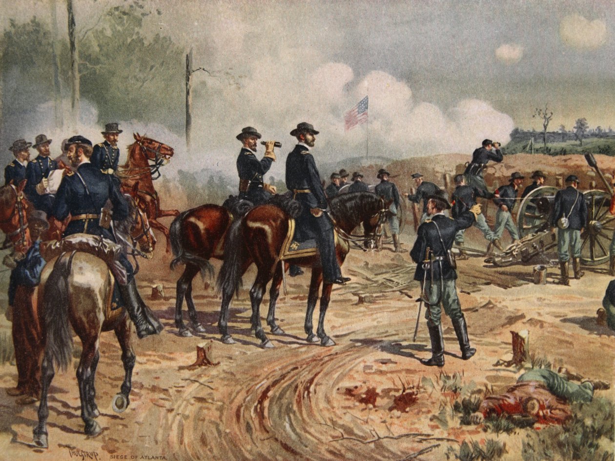 حصار أتلانتا ، 28 يوليو - 2 سبتمبر 1864 (حجر ملون) بواسطة هنري ألكسندر أوجدن